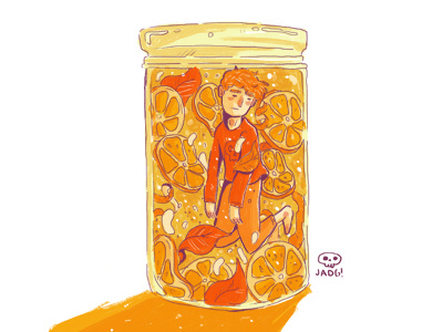 Orange Boy art boy charactedesign comic doodle illustration kids. editorial sketch