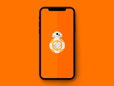 BB8 Wallpaper android background color download flat freebie illustration iphone iphone x orange samsung galaxy star wars wallpaper