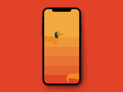 Orange Dog android art background color colorful dachshund design dog download flat freebie gradient illustration iphone iphone x orange palette samsung galaxy wallpaper yellow