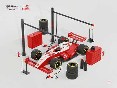 Alfa Romeo Racing F1 Orlen 3d Illustration