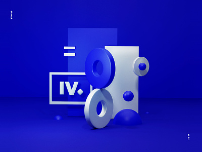 Intervi - 3d geometric illustration 3d 3d art b3d blue branding design illustration interactivevision intervi render yellow