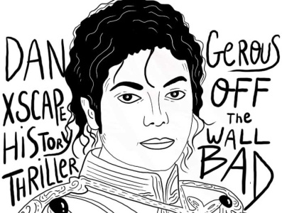 portrait of Michael Jackson character illustration michael music procreate sony