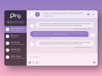 Ping messaging UI design app design messaging uxui