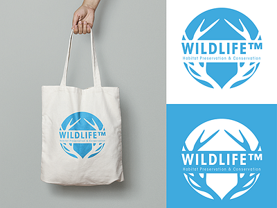 Wildlife logo & canvas tote bag thirtylogos