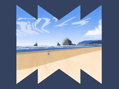 Coastal Vision art blue coast il illustration navajo ocean oregon screenprint