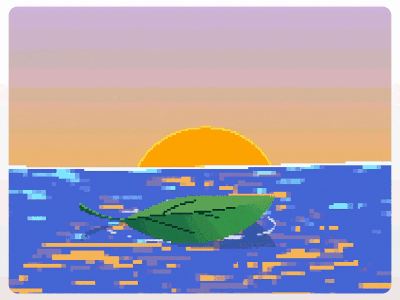 Folínea 16bits 32bits 8bits aftereffects animation art dawn design illustration leaf pixels retro sea sun sunset vector videogame