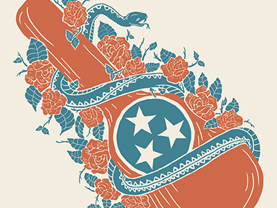 Ode To Nashville album art america colorado guitar illustration illustration art music music art nashville roses snake