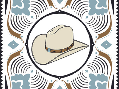 Desperado Fabric Care Illustration 3/3 alicemaule colorado cowboy hat denver illustration illustration art native american western