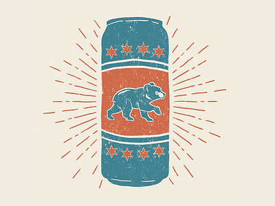 Cubs Can Fan alicemaule america baseball beer can chicago colorado cubs denver illustration art wrigley