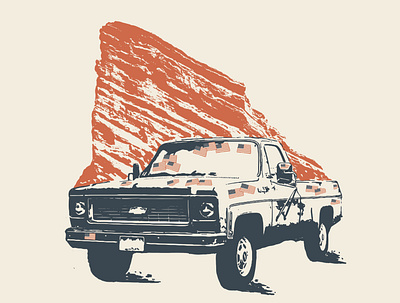 John Prine @ Red Rocks american flag austin texas chevy colorado country music denver flag illustration illustration art john prine music art nashville red rocks truck western