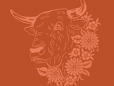 Spanish Bull bull denver flowers illustration illustration art spain western