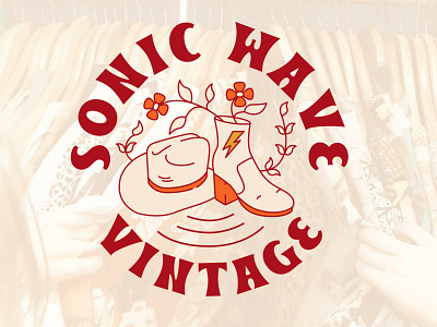 Sonic Wave Vintage Logo austin austin texas branding clothing denver funky illustration logo logotype vintage western