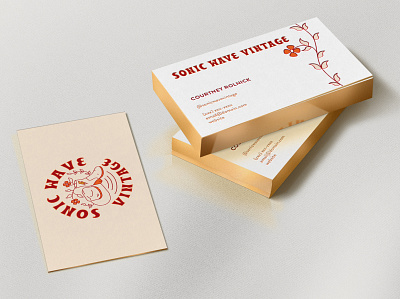 Sonic Wave Vintage Business Cards atx austin austin texas branding business card colorado denver funky logo logo design vintage western