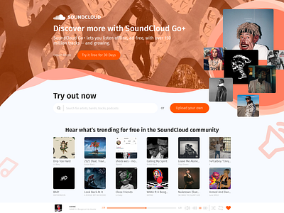 Sound Cloud Front page redesign.