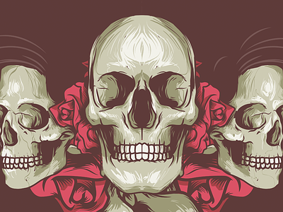 Skulls n Roses illustration roses skulls vector