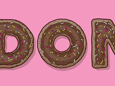Donut donut food illustration lettering typography vector