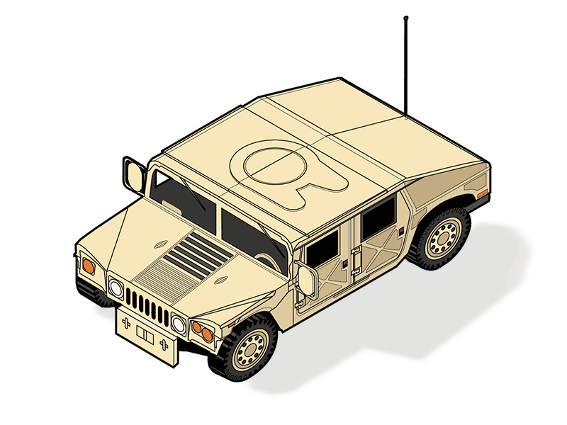 Hummer Isometric Drawing for an Infographic hummer illustrator infographic isometric