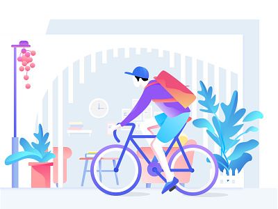 bicycling illustrations