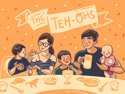 The Teh-Ohs dinner eat family portrait