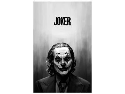Joker Digital Painting Final black white digital illustration digital painting digitalart film illustration joker poster sketch skillshare tones values