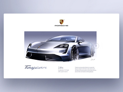 Porsche Taycan automotive car car design concept digital illustration digital painting mobility taycan website website design