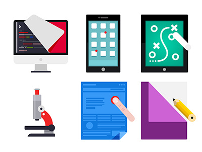 Icon_workings bandwagon coding creative flat icons ish mobile testing ux