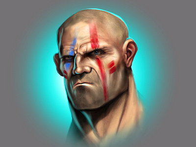 Grumpy blue character characterdesign digital digital art digital illustration digital painting digitalart face game game art gaming illustration illustration art red skillshare wacom warpaint