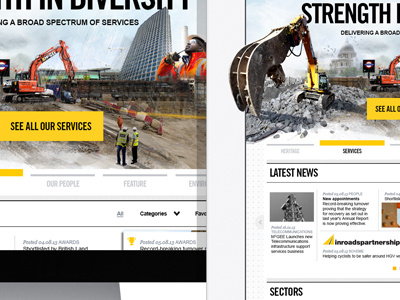 Construction construction digger mockup website