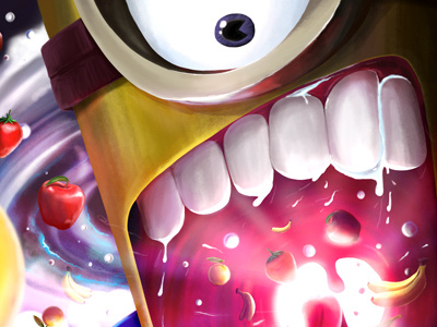 Openwide digital painting fruit more fruit mouth poster stormy