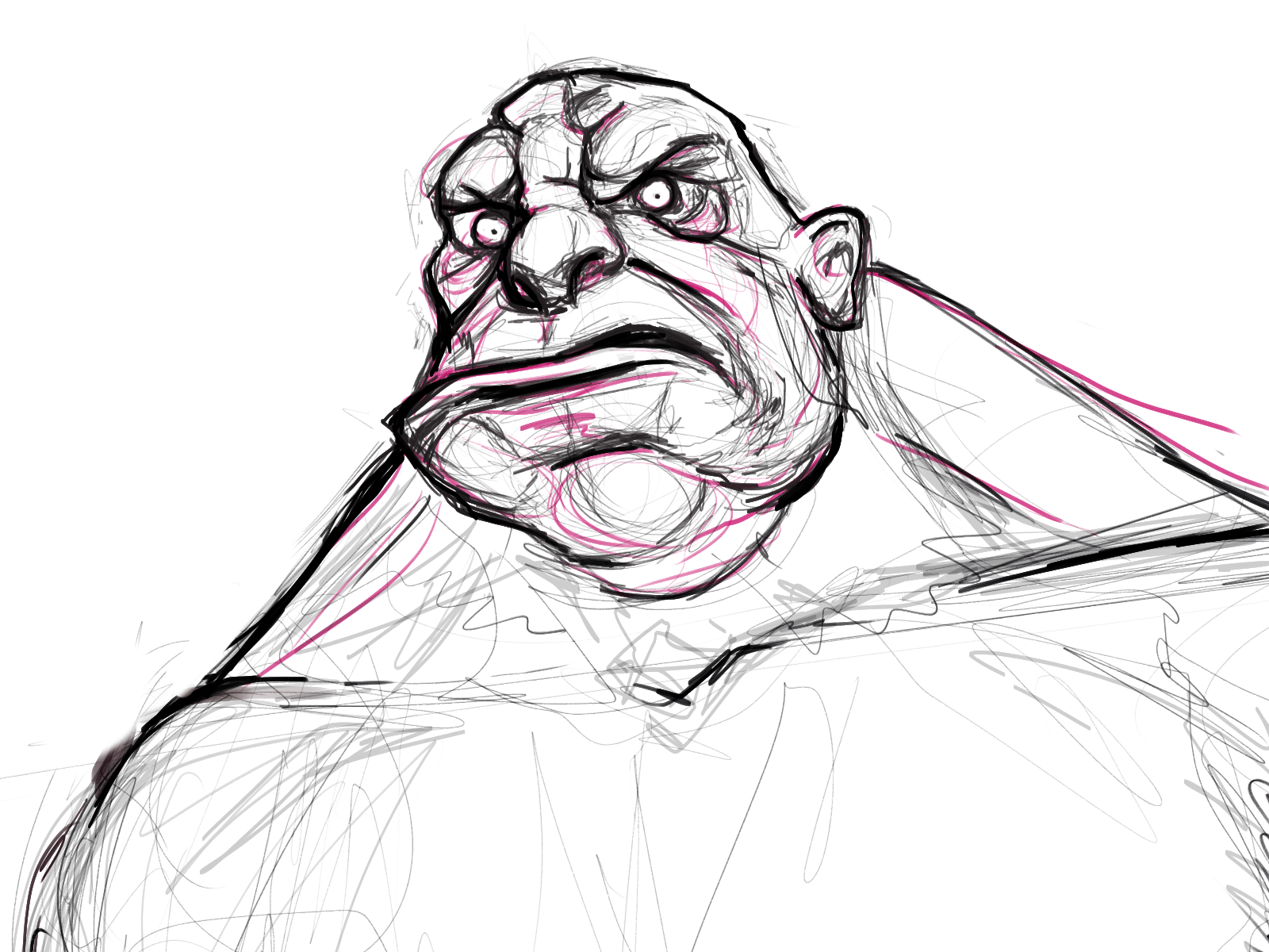 Mondays art character character design digitalart giant grumpy illustration red sketch ugly