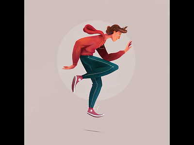 Dancing Dude character characterdesign dancing illustration illustrative poster procreate skillshare style texture