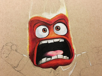 Anger anger characters film first time out inside out paper pencil prismacolors tan