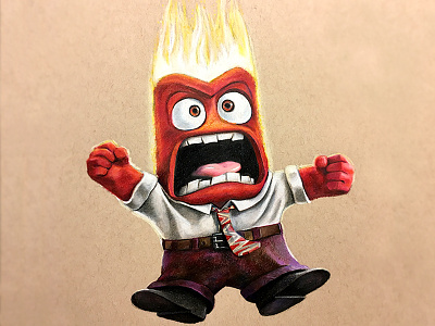 Anger Character Illustration anger angry character colouredpencils disney disneyinsideout illustration pencil prismacolors red sktech