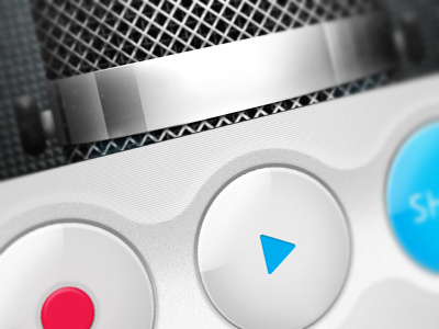 App Buttons app blue button buttons mic play record red texture