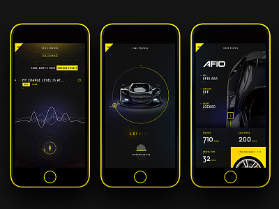 Connected Car app authentication concept connected car dark voicecontrol yellow