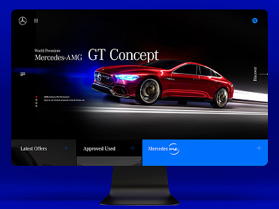 Mercedes Homepage automotive black blue car concept homepage mercedes webdesign