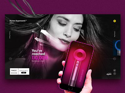 Hairdrying Interactions concept dark dualscreens hairdryer hairdrying interactions mobile pink playful products