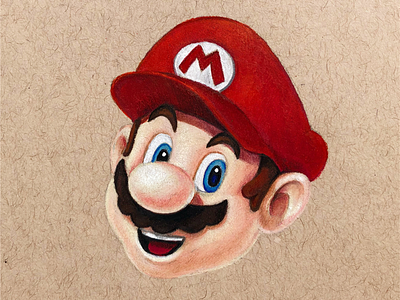 Its-aaahhh-meeee fanart gaming hat icon illustration mario moustache pencil plumber sketch