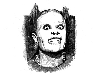 Keith Flint - The Prodigy drawing pencil portrait sketch