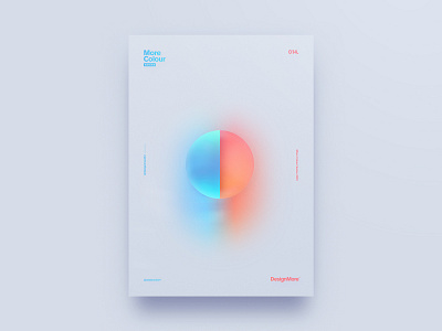 MoreColour 014. ball blue colour glow gradient lighting orange poster poster a day poster art poster design semicircle