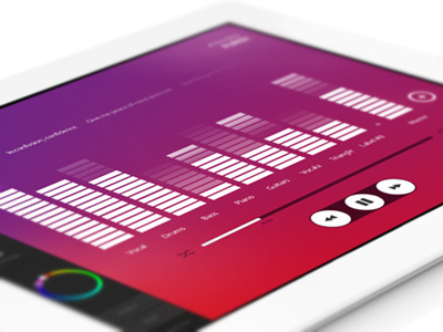Graphic Equalizer app buttons graphic equaliser graphic equalizer ipad pink purple red