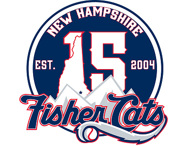 New Hampshire Fisher Cats Concept Anniversary Logo 15th anniversary baseball cats fisher hampshire logo new sports