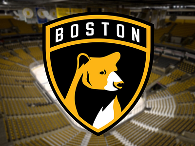 Boston Bruins badge bear boston bruins hockey illustration logo nhl panthers shield