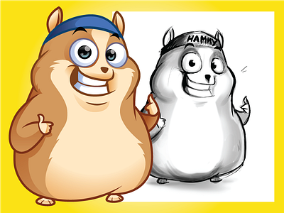 Hammy WIP andymonstart cartoon hamster cute hamster hamster mascot