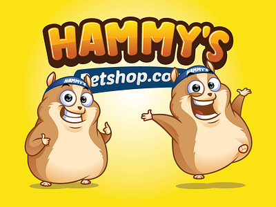 Hammy's Petshop andymonstart cartoon hamster cute hamster hamster logo logo design mascot
