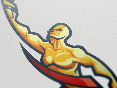 Prometheus - iPrevailed Logo Redesign fire gold golden greek myth mascot mascot design mascot logo myth titan torch