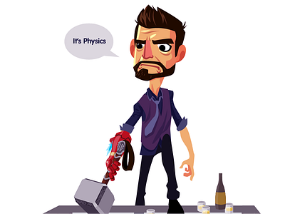 Tony Lifting Thor's Hammer Scene avengers avengers age of ultron fan art illustration iron man marvel mascot mjolnir stark thor tony stark vector