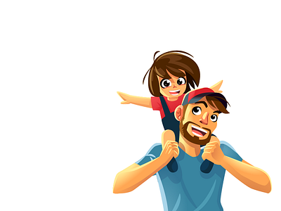 Dad's so Cool Illustrative Logo cartoon cartoon logo character character design character logo children illustration kid mascot mascot design mascot logo