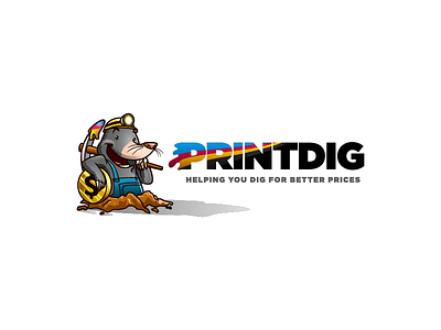 Printdig Logo character design logo design mascot mascot design mole