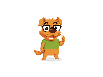 Geek Dog Mascot geek geek dog golden retriever logo design mascot mascot design nerd